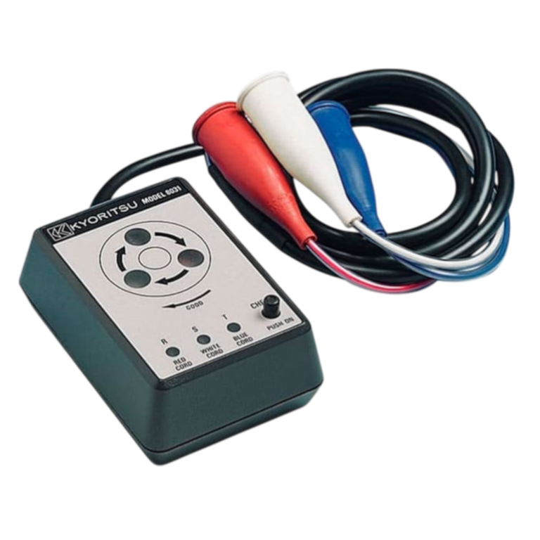 fasímetro Kyoritsu 8031 digital para medición de secuencia de fases en sistemas eléctricos