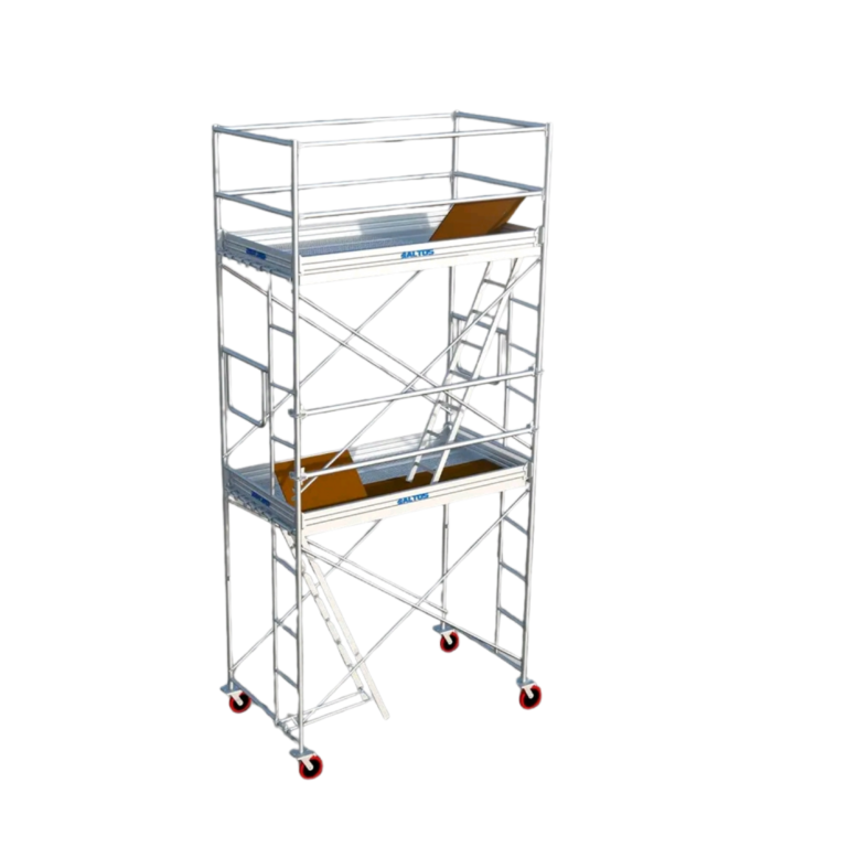 Alquiler de andamios multifuncionales en Lima, ideales para trabajos en altura en construcción, mantenimiento y uso profesional.